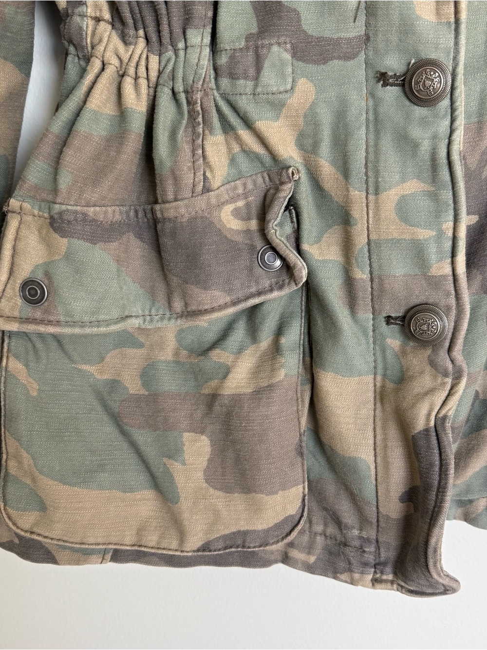 Free People Not Your Brother's Green Camo Print Surplus Jacket - Picture 8 of 12